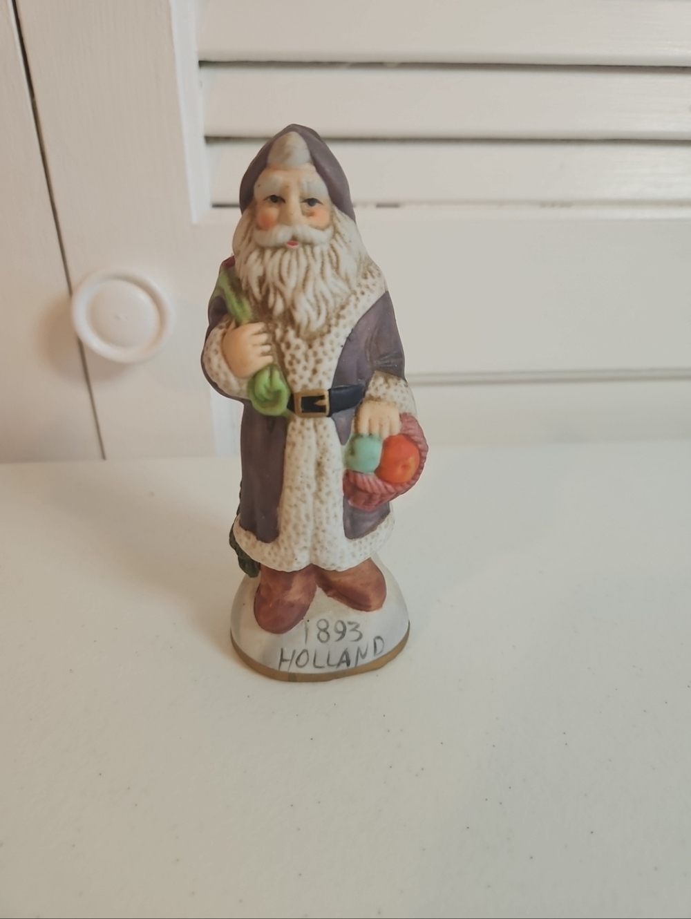 Vintage 1893 Holland Old World Santa Clause Christmas Figurine 5" Ceramic Decor